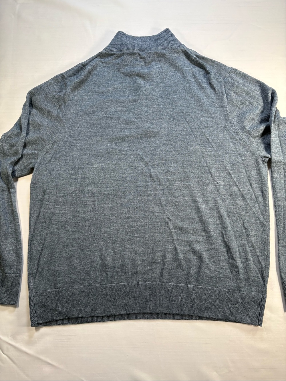 J.Crew Mens XXL Grey Merino Wool 1/4 Zip Pullover Sweater - Picture 3 of 6